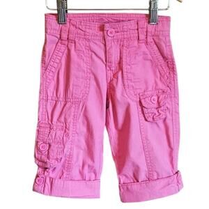Levi's Cargo Capri Pockets Rolled Pants Cotton Pink Toddler Girl's Size 3T